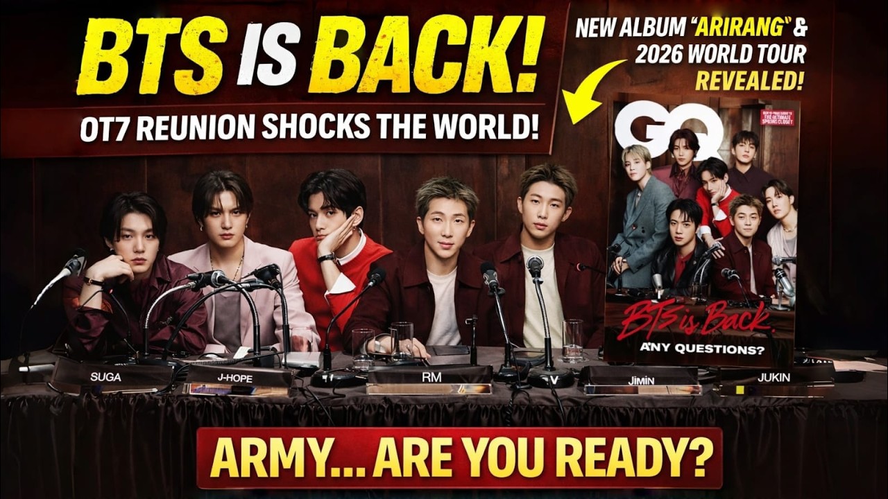 BTS IS BACK! OT7 Reunion Shocks the World on the Cover of GQ USA, Arirang & 2026 World Tour Revealed
