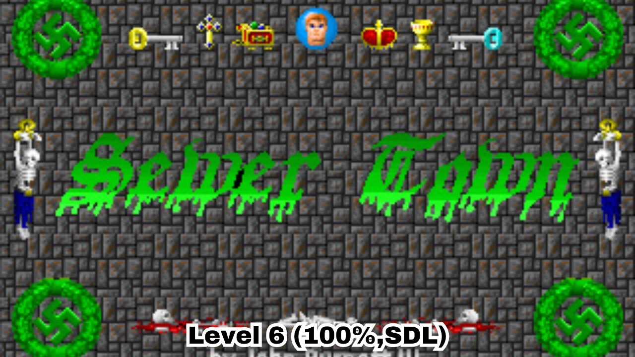 Wolfenstein 3D - Sewer Town SDL Level 6 (100%)