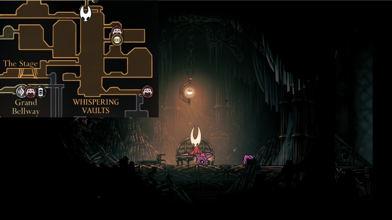 HOW TO GET TO WHISPERING VAULTS AND MAP/SHORTCUT LOCATION#silksong #map #hollowknight #easy