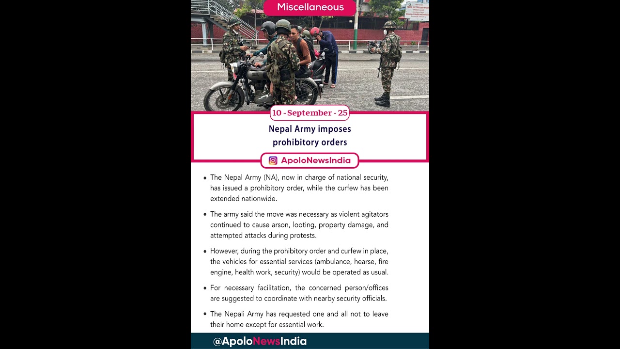 Nepal Army imposes prohibitory orders