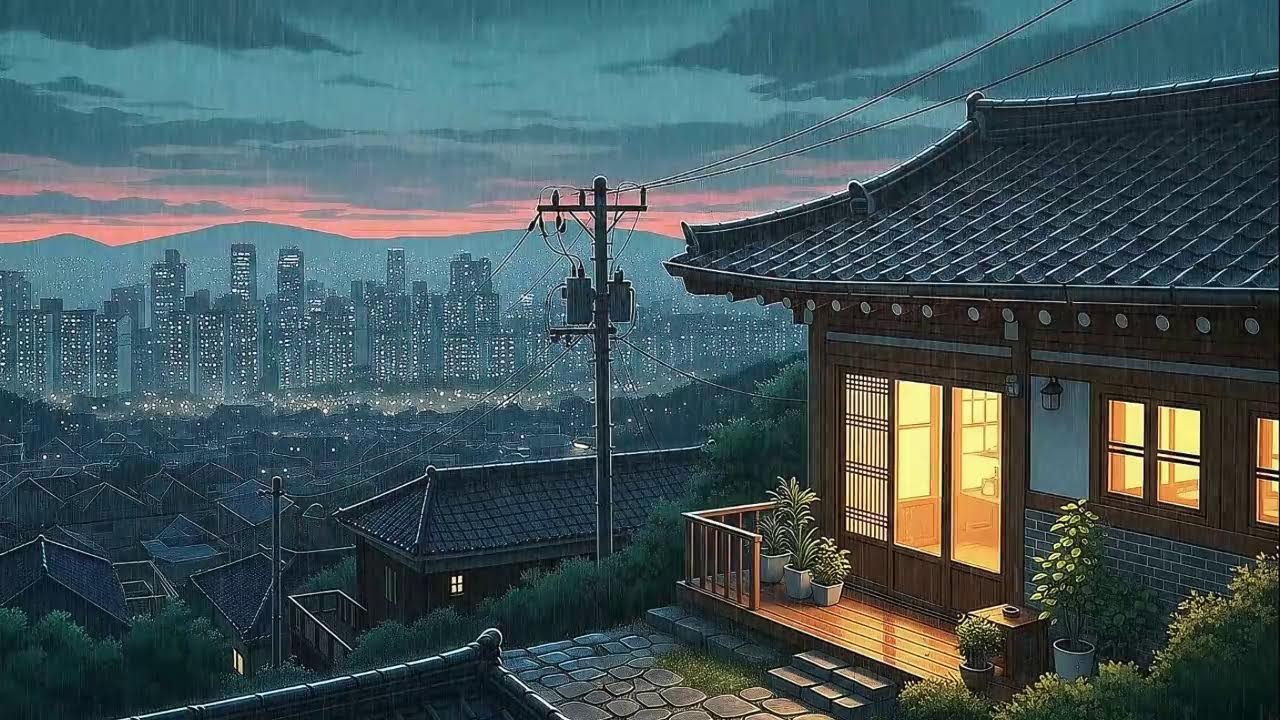 Rain Sounds & Lofi for Study in a Cozy Korean Mood for Stress-Free Work 😌