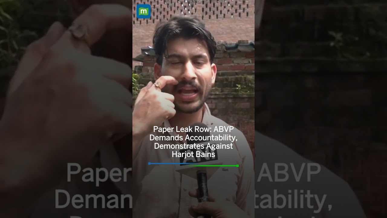 ABVP Stages Protest Against Punjab Education Minister Harjot Bains Over Paper Leak