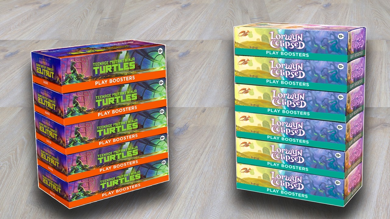 x8 Lorwyn Eclipsed VS x6 TMNT Play Booster Boxes.