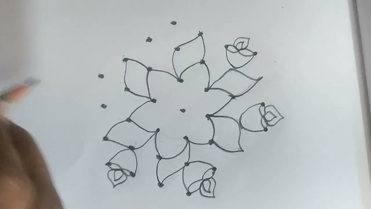 7*4 dot rangoli designs 🙏🌻l#rangoli #muggulu #art #dailyrangoli #kolam #easyrangoli #simplerangoli 