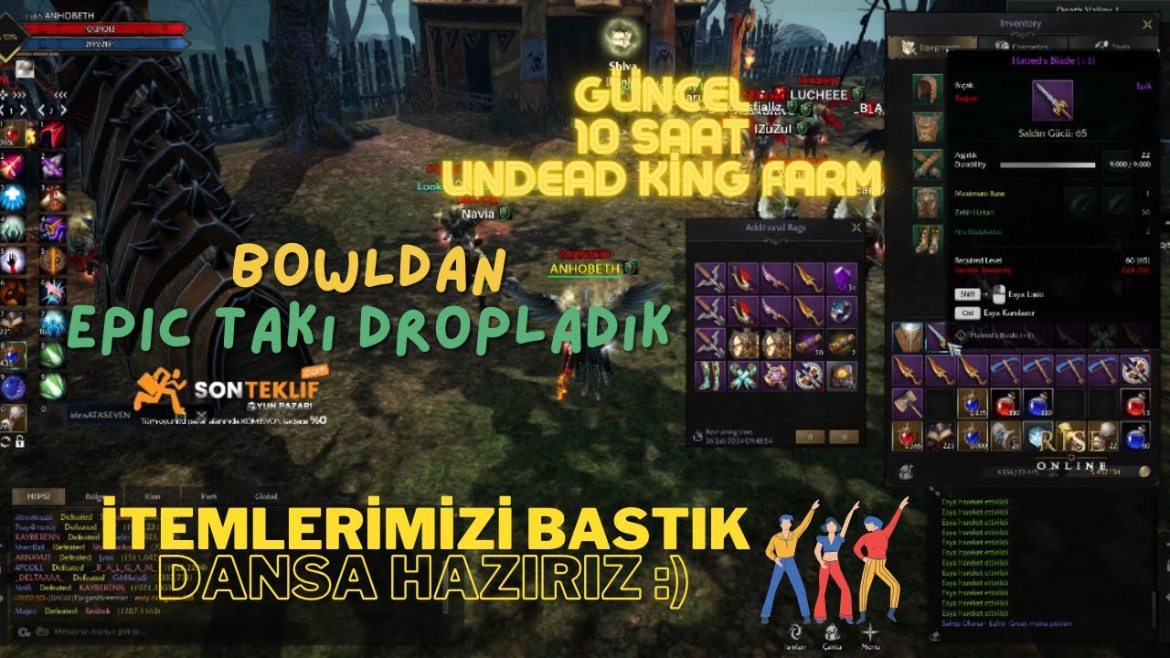 MANTİS 14 SAAT FARM ARDINDAN / DUNGEONDAN +1 ALDIK +7 BASTIK ? / İLK EPİC TAKI DROBUMUZ Rise Online