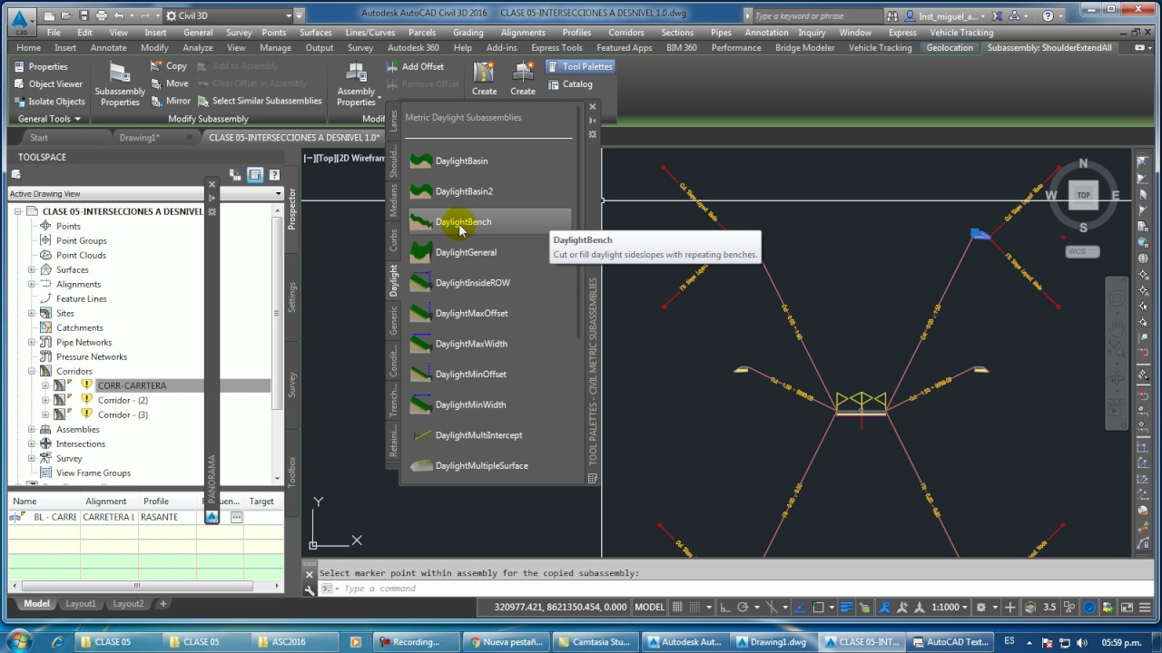 CIVIL 3D 2016-SUBASSEMBLY CONDICIONAL CORTE Y RELLENO APRENDE A USARLO