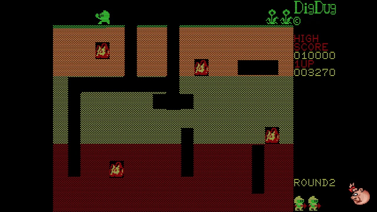 PC-8801 Dig Dug (ディグダグ) running normally