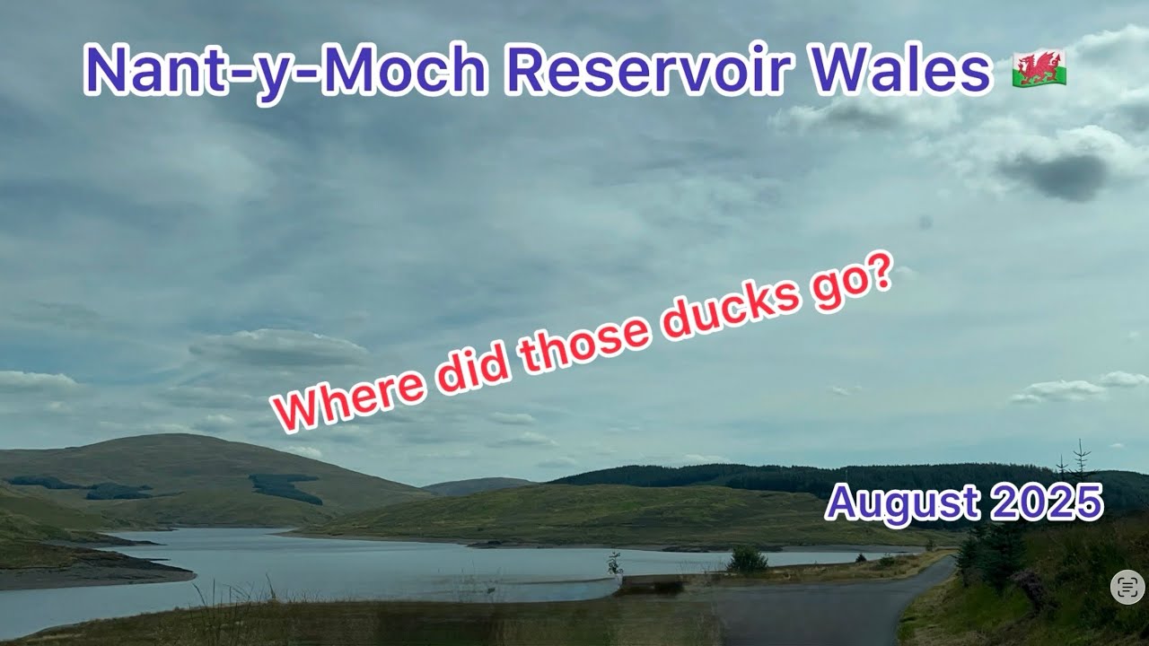 Nant-y-Moch Reservoir in Mid Wales is looking quite low for water after all the dry weather in 2025
