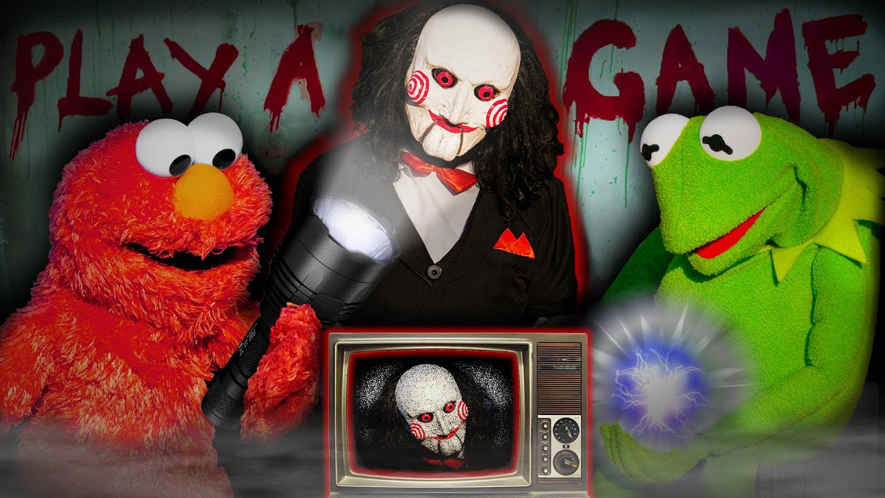 Kermit the Frog and Elmo Play a Game! (Halloween Escape)