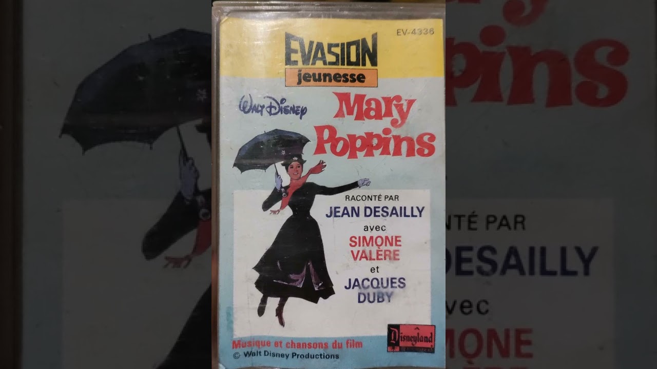Mary Poppins Livre disque ( 1975 ) racont&eacute; par Jean Desailly avec Simone Val&egrave;re