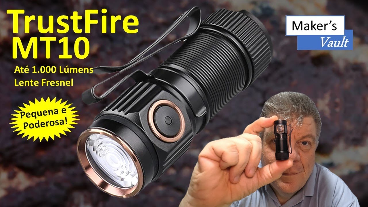 TrustFire MT10: Lanterna EDC pequena e poderosa, com lente Fresnel e até 1.000 Lúmens