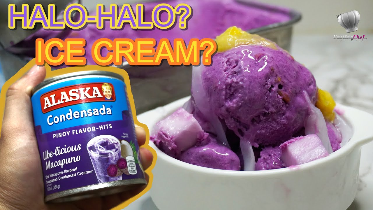 HALO-HALO ICE CREAM RECIPE using @alaskamilkph UBE CONDENSED MILK | Casting chef
