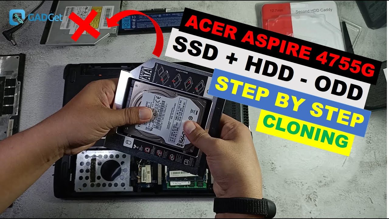 Cara Memasang SSD dan HDD pada Laptop Acer Aspire 4755G dengan HDD Caddy