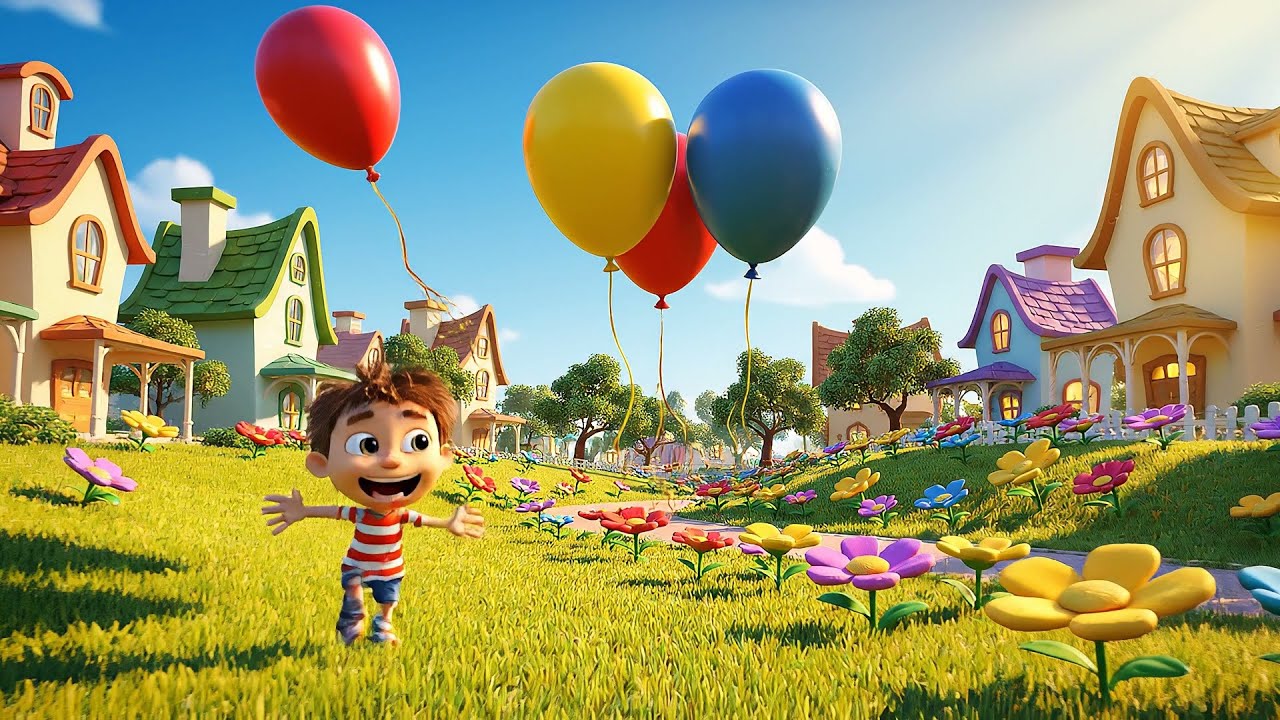 Three Little Toy Balloons Float Float Flo | Nursery Rhymes for Kids & Baby Songs