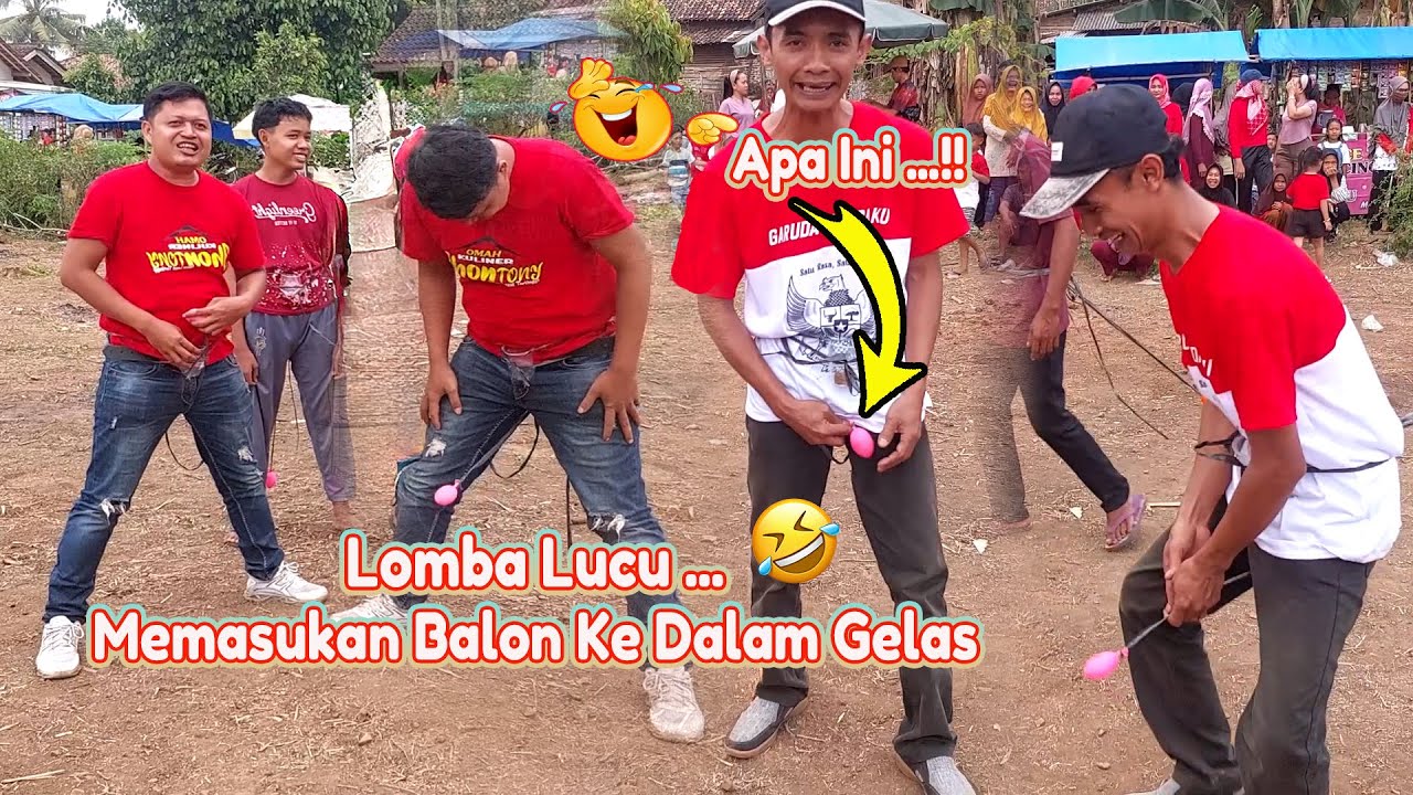 Asli Bikin Ngakak..😅😂 Lomba Memasukan Balon Air Ke Dalam Gelas #hutri79 #hutri2024 #solokarto