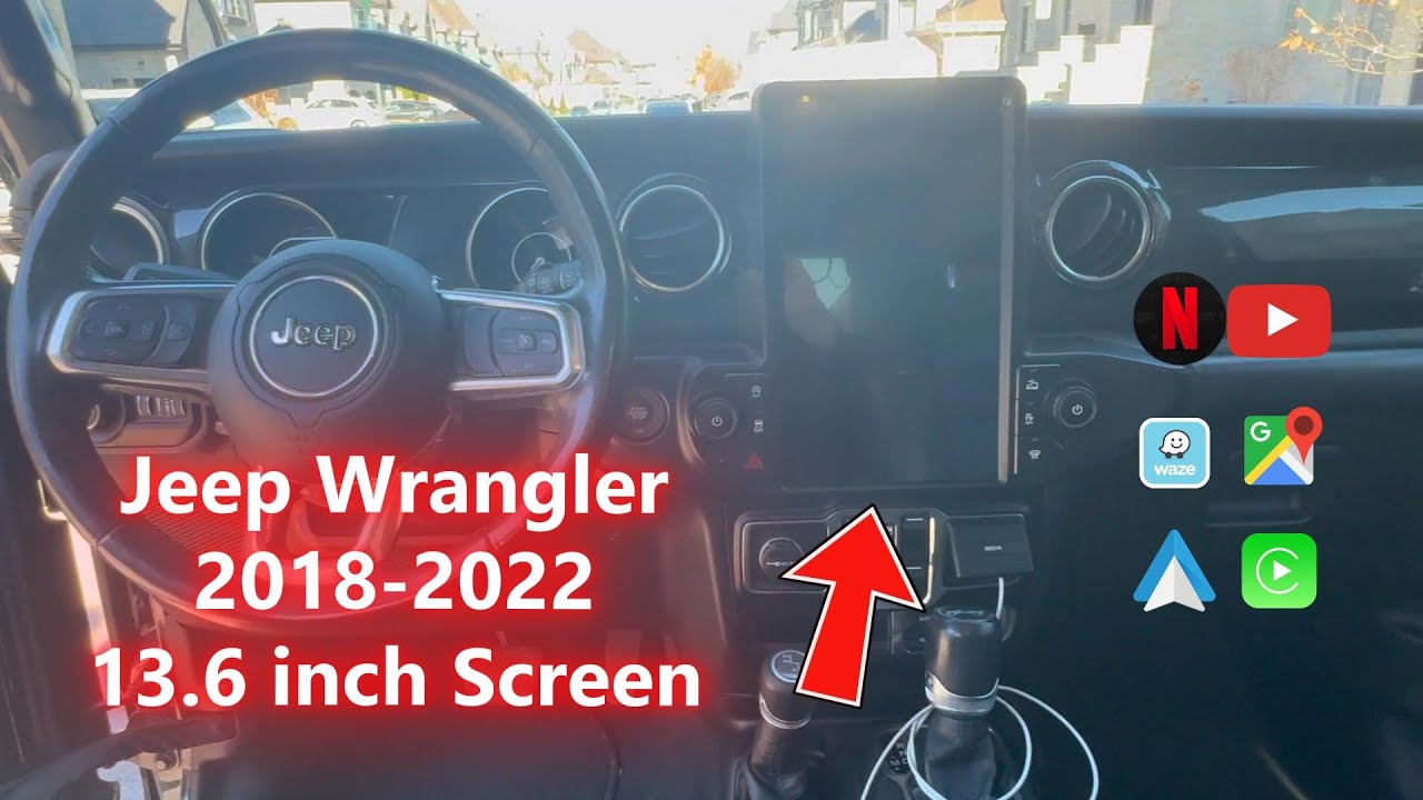 Jeep Wrangler 13.6 inch Tesla Screen Apple CarPlay Android Auto Install