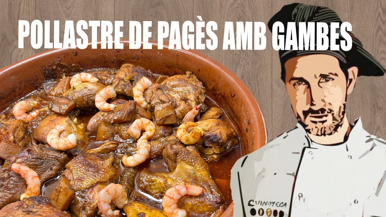 Vols fer el millor Pollastre de pagès  amb gambes i sípia? te'l faig amb un brou de mar i muntanya
