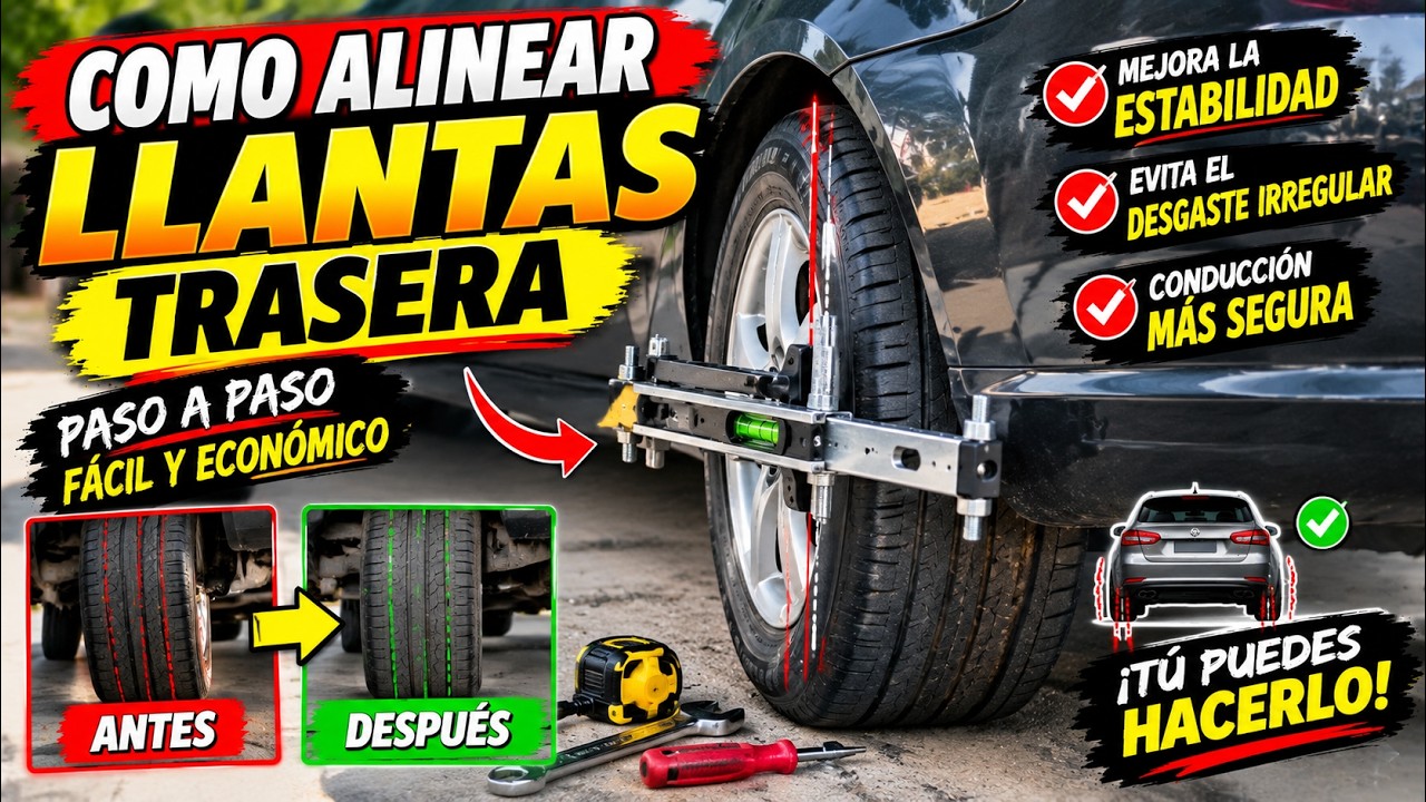 COMO ALINEAR LLANTAS TRASERA DE TU COCHE FACIL Y GRATIS CURSO DE MECANICA AUTOMOTRIZ