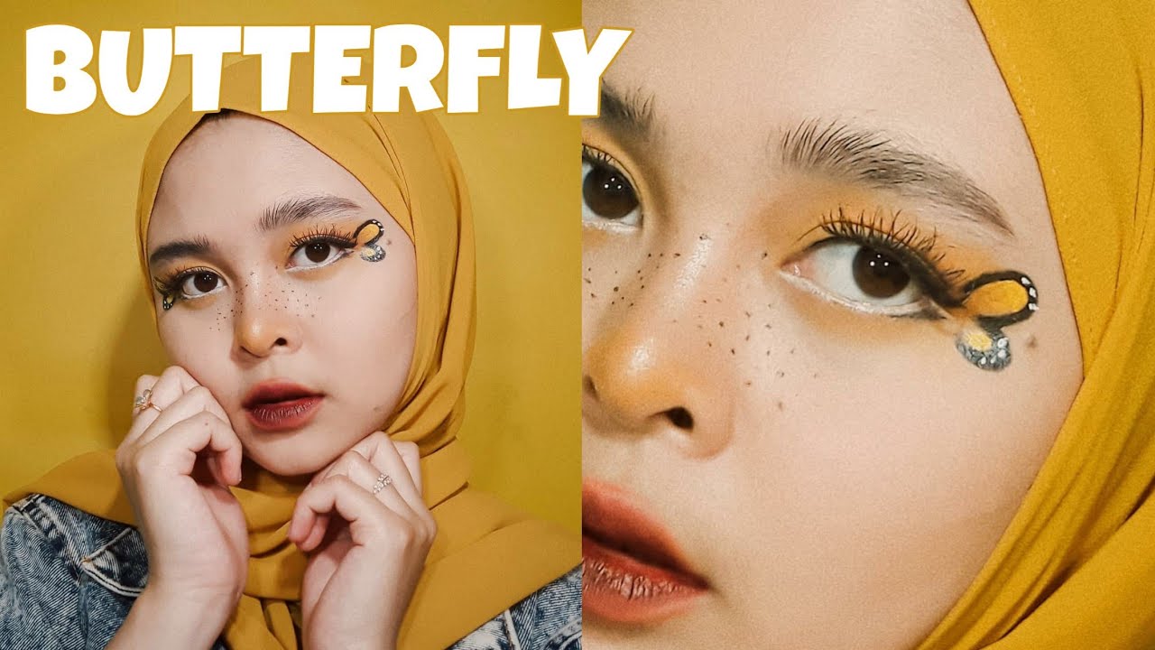 CARA MUDAH BUAT FACE PAINTING LUCU BENTUK KUPU-KUPU | CUTE BUTTERFLY FACE PAINTING