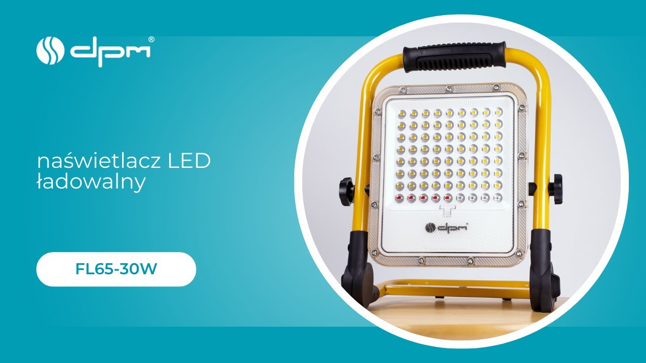 Naświetlacz LED ładowalny 30 W IP65 – mobilne światło zawsze pod ręką! 💡🔋 | DPM FL65-30W