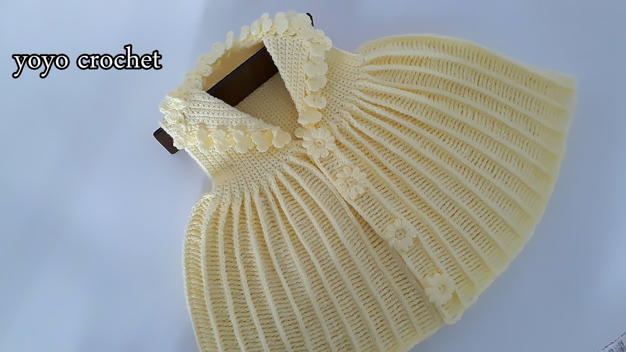 كروشية فستان أطفال سهل للمبتدئين   - Crochet easy dress #يويو_كروشية