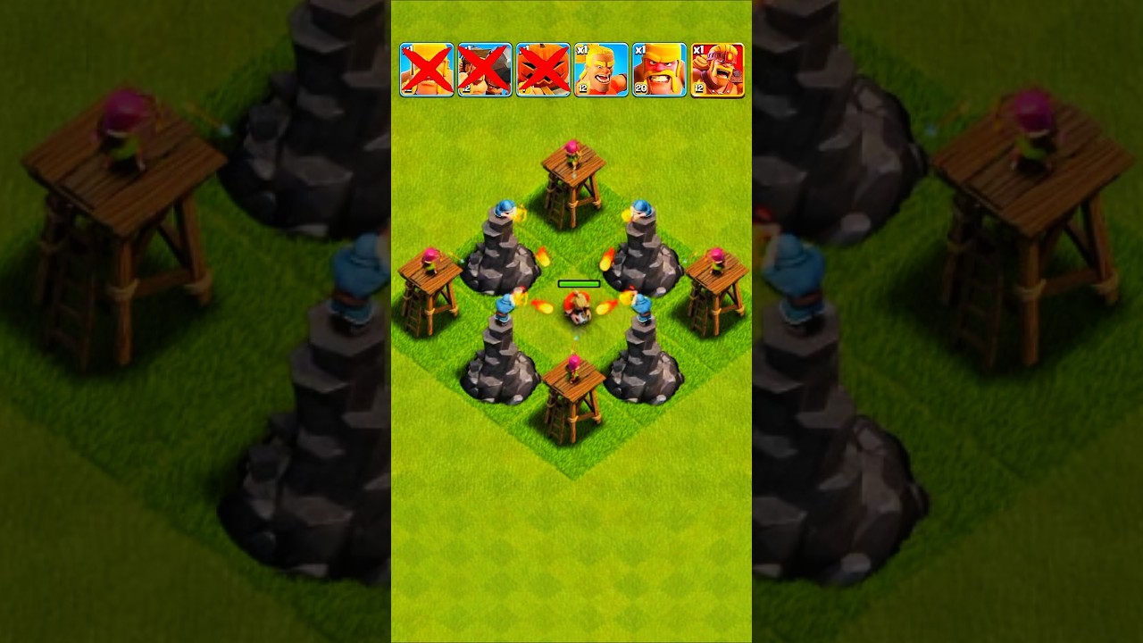 Wizard tower With Archer tower VS Every Barbarian Family #shorts #coc #clashofclans #archertower