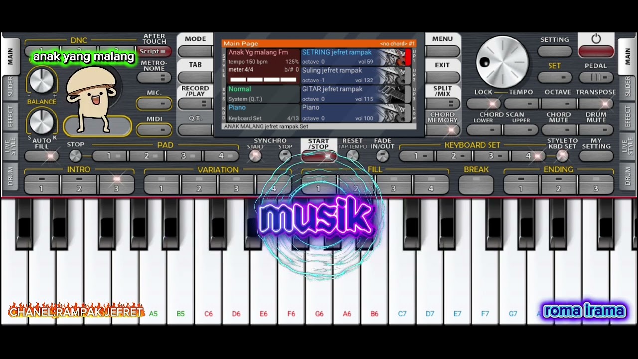 Anak Yang Malang DANGDUT KAROKE/Nada Cewe/roma irama