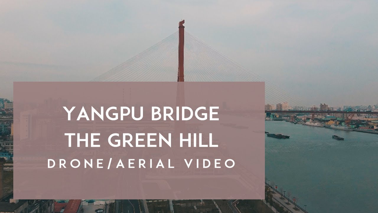 Shanghai City Drone / Aerial Video Featuring Yangpu Bridge and Green Hill in Yangpu DJI Mavic Mini