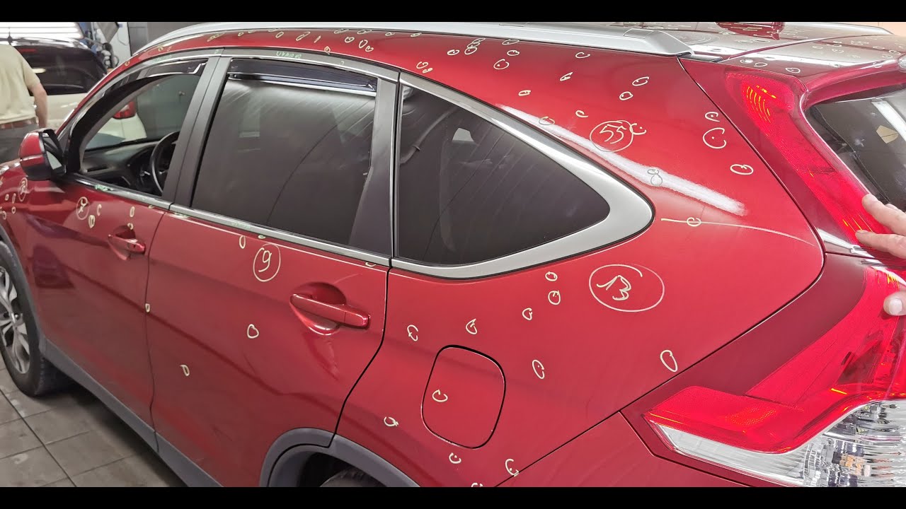 Honda CR-V zbita gradem - Gradobicie w Małopolsce- Hail damage