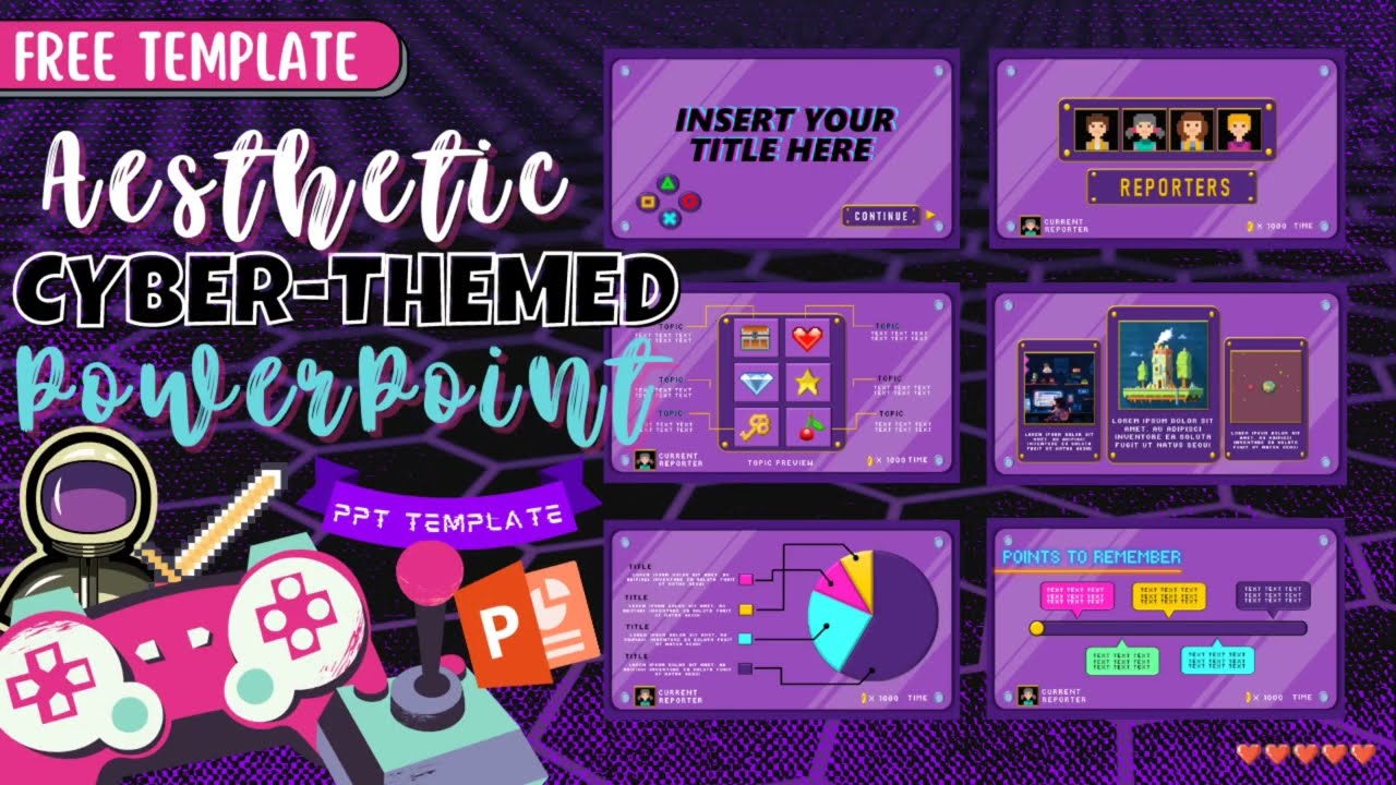 Aesthetic Cyber-themed Free PowerPoint Template | PPT #4 💜 | 2022