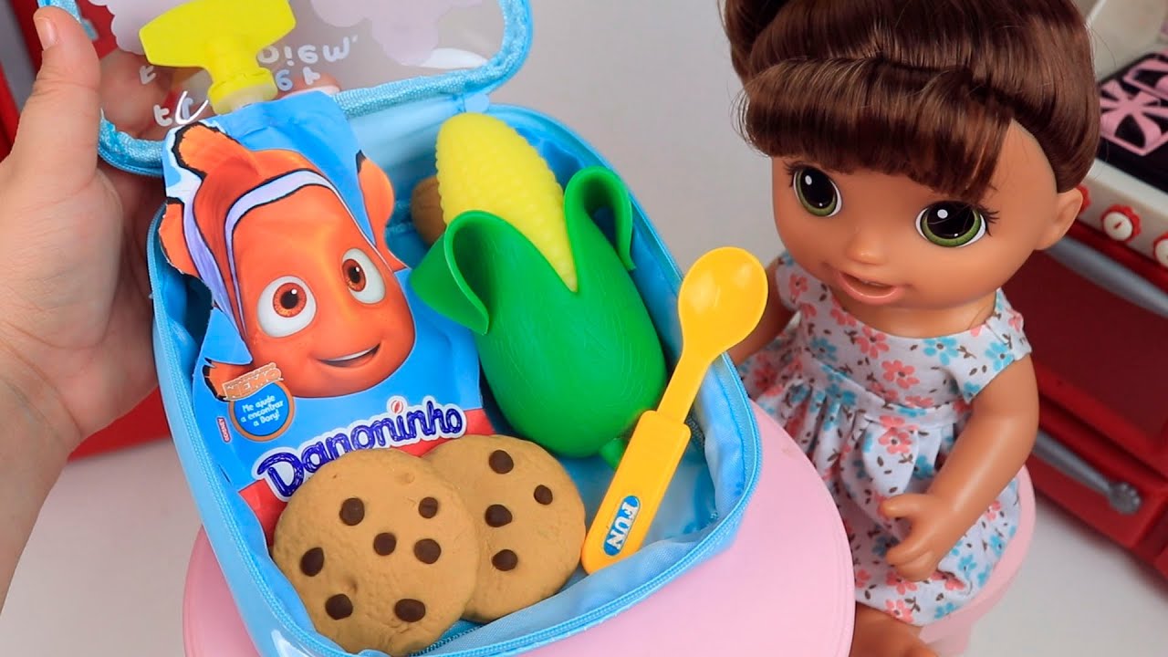 LANCHE DA BABY ALIVE NINA! DANONINHO E COOKIES