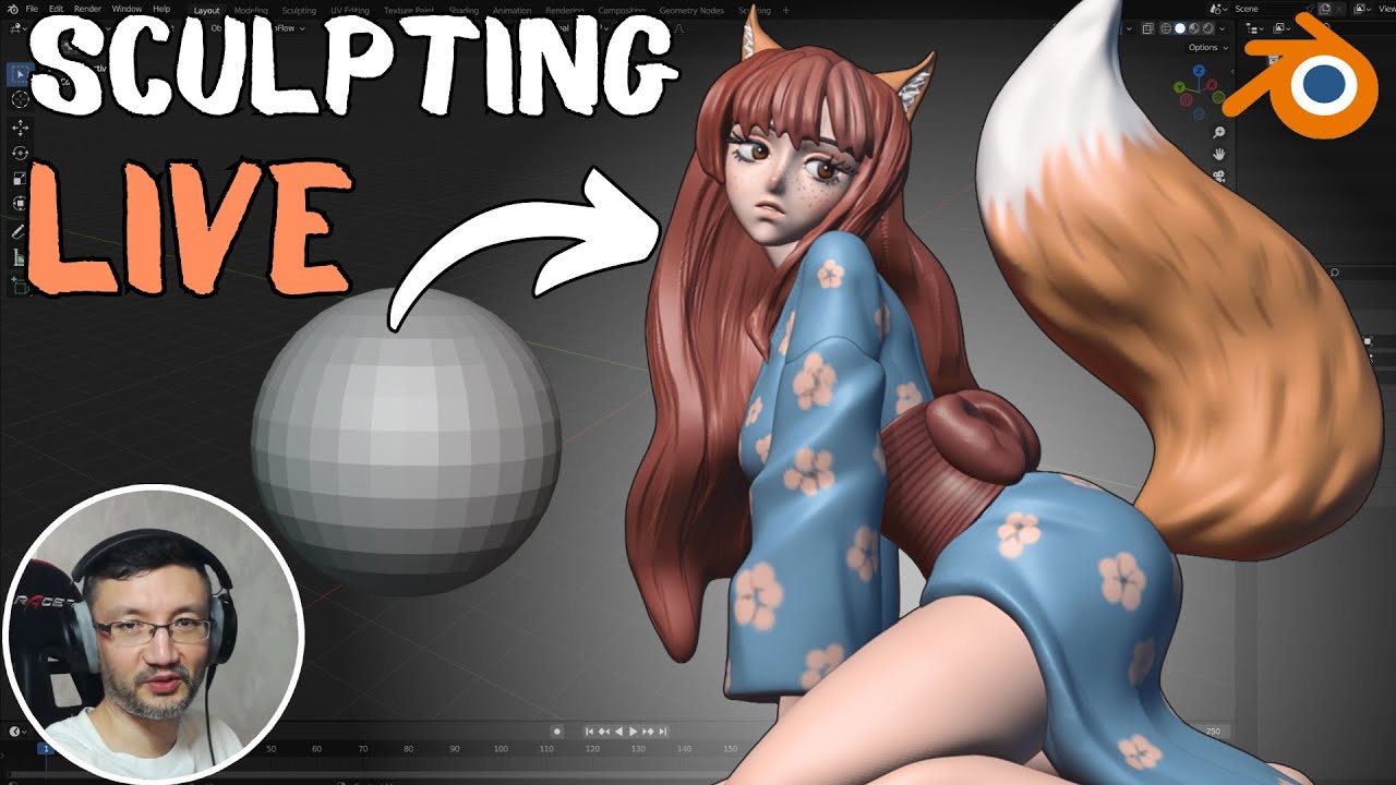 How to Sculpt a Stylized Character? | Kitsune in Yukata