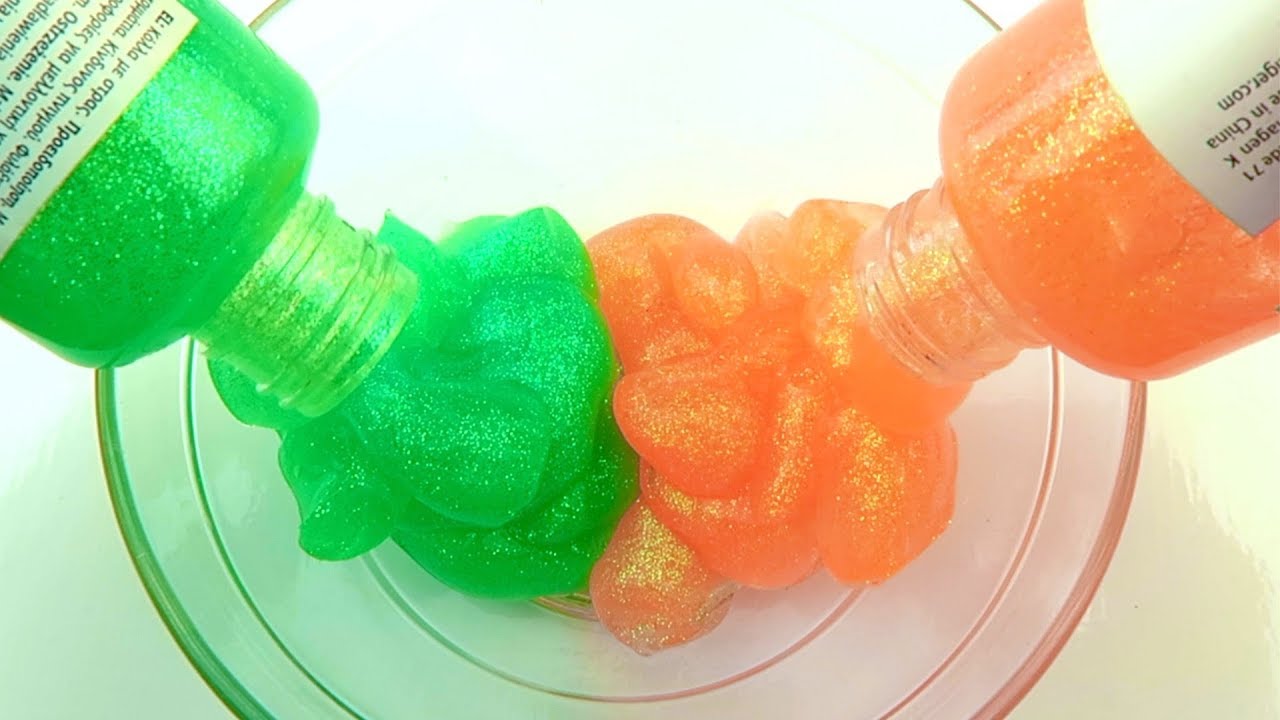 Will it Slime? Testing Orange and Green  Glitter Glue!