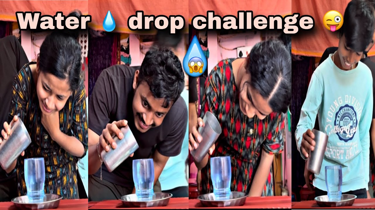 Water drop Challenge  game with family  😅🤣 || challenge video || #water #drop#challenge