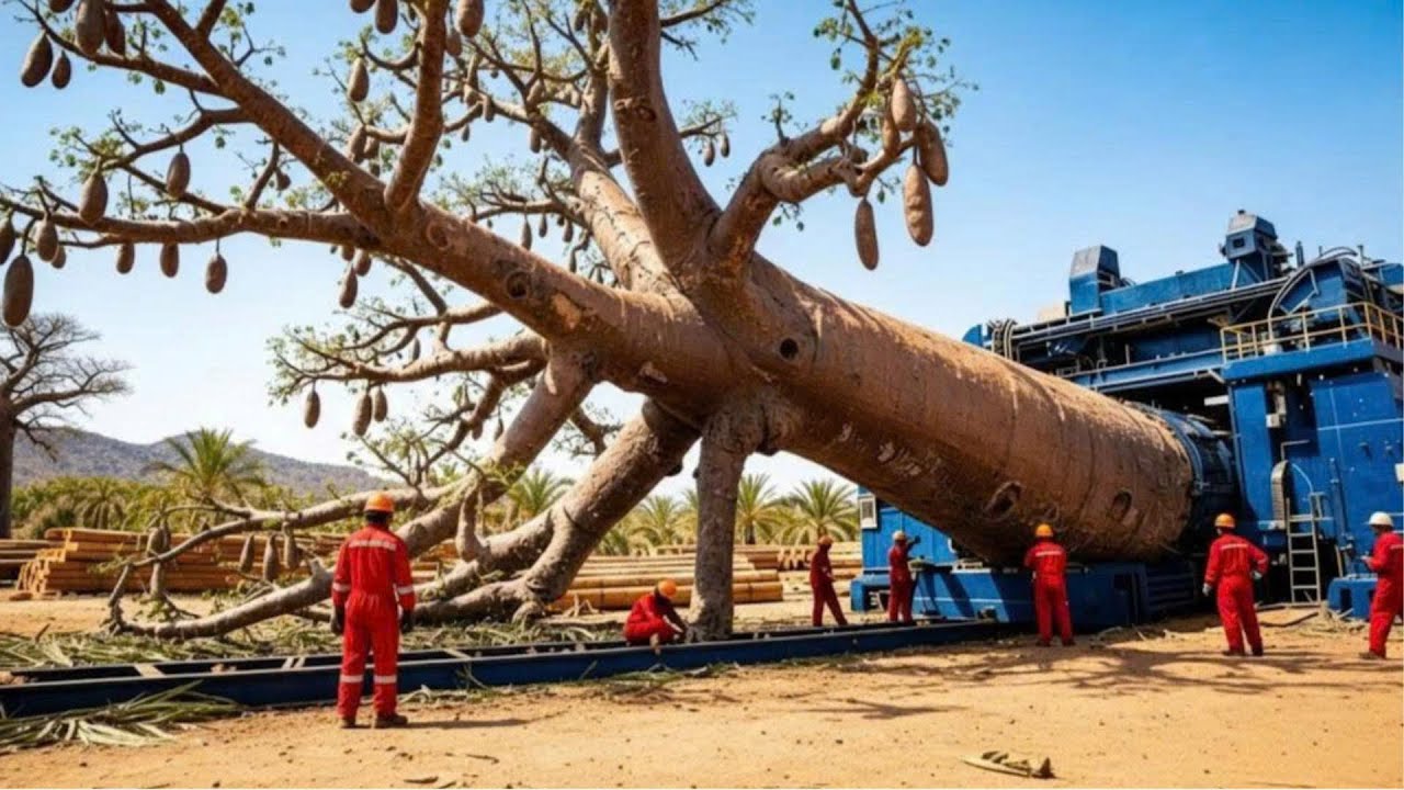 From giant baobab trees to high-end decor — A process that handles 10,000 trees a day.