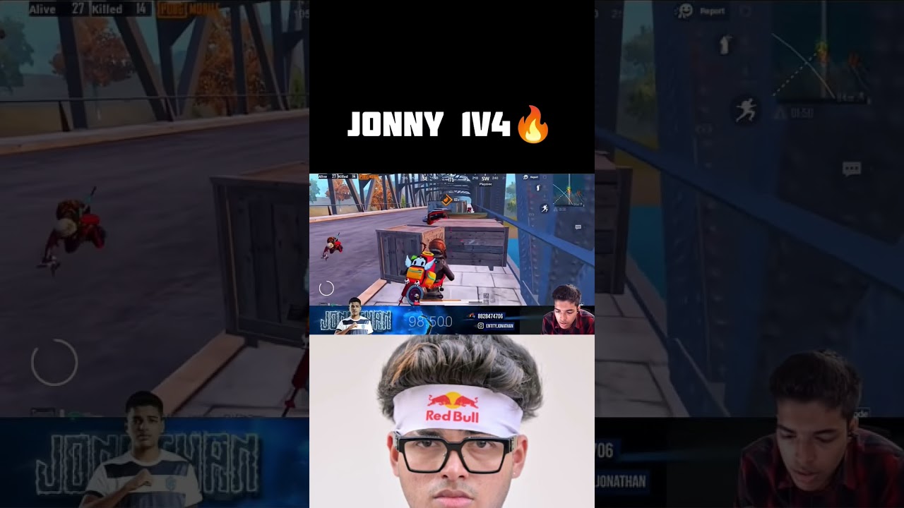 JONATHAN 1V4 🔥 #bgmi #pubg #jonathan #pubgmobile #esports #godlike