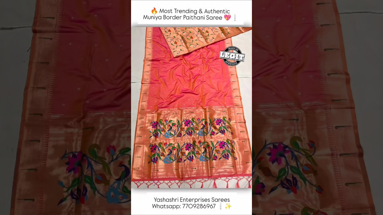 🔥 Viral Muniya Paithani | Single Muniya Border Saree | Silk Sarees | Semi Paithani | Yeola Paithani