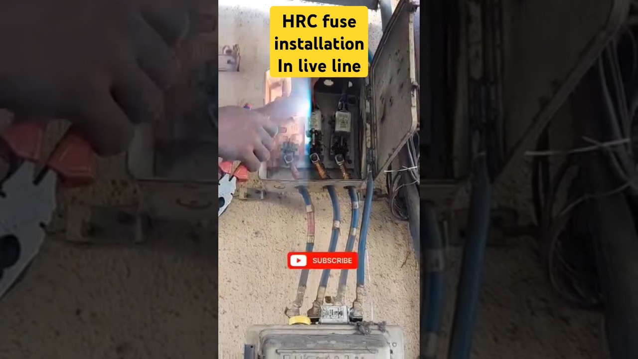 HRC Fuse installation in live electric line #hrc #fuse #electrial
