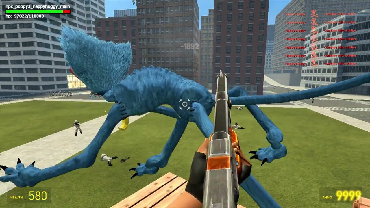 ESCAPE FROM THE TERRIFYING HUGGY WUGGY MONSTER FROM POPPY PLAYTIME IN THE HAUNTED CITY | GARRY'S MOD