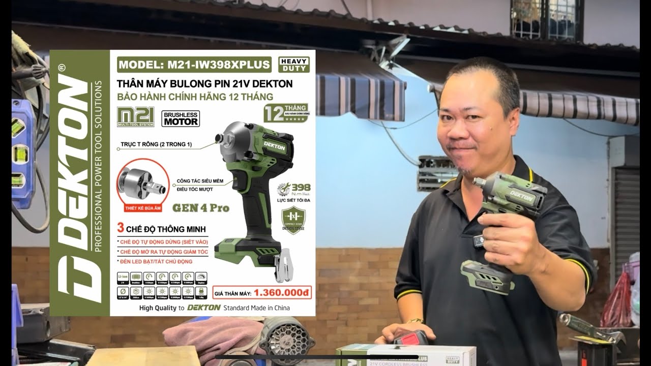 Review và đánh giá chi tiết | Máy siết bulong 2 in 1 Dekton M21-IW398Xplus | Lực siết tối đa 398Nm