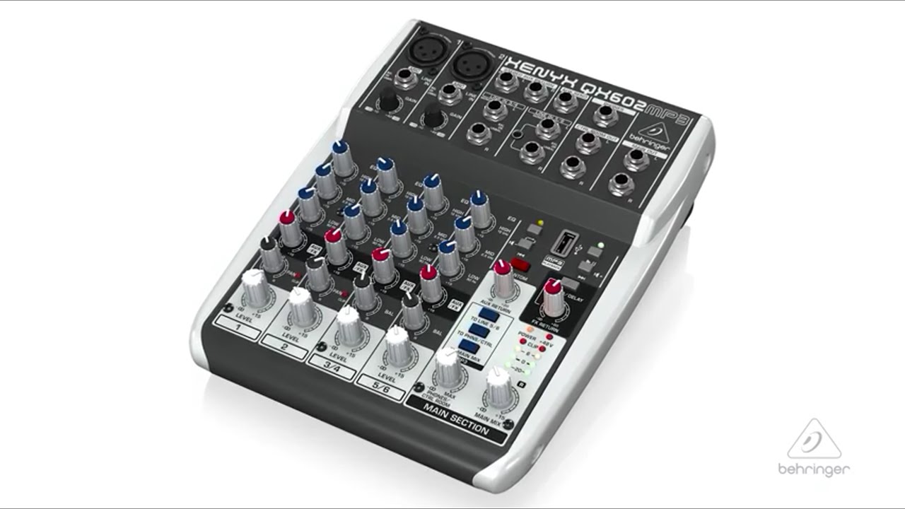 Микшер XENYX QX602MP3 с поддержкой воспроизведения MP3.