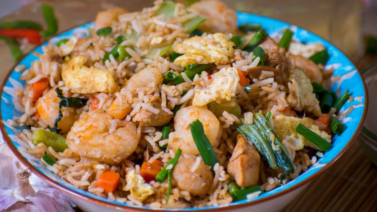 Riz frit au  poulet et aux crevettes/ Riz frit mauricien