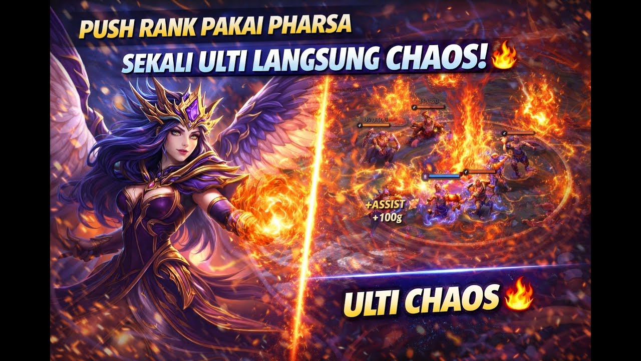 Push Rank Pakai Pharsa 🔥 Sekali Ulti Langsung Chaos!