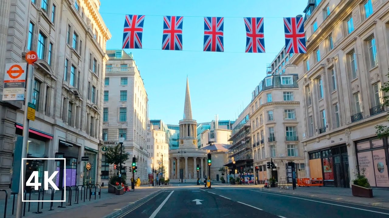 London 4K - Driving Downtown - Mayfair London's West End - England