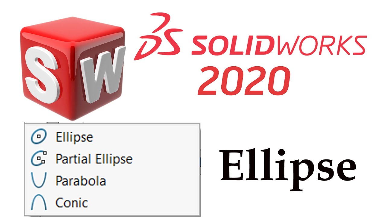 Solidworks 2020 Tutorial in Hindi  #8.  Ellipse , Partial Ellipse , Parabola & Conic Curve