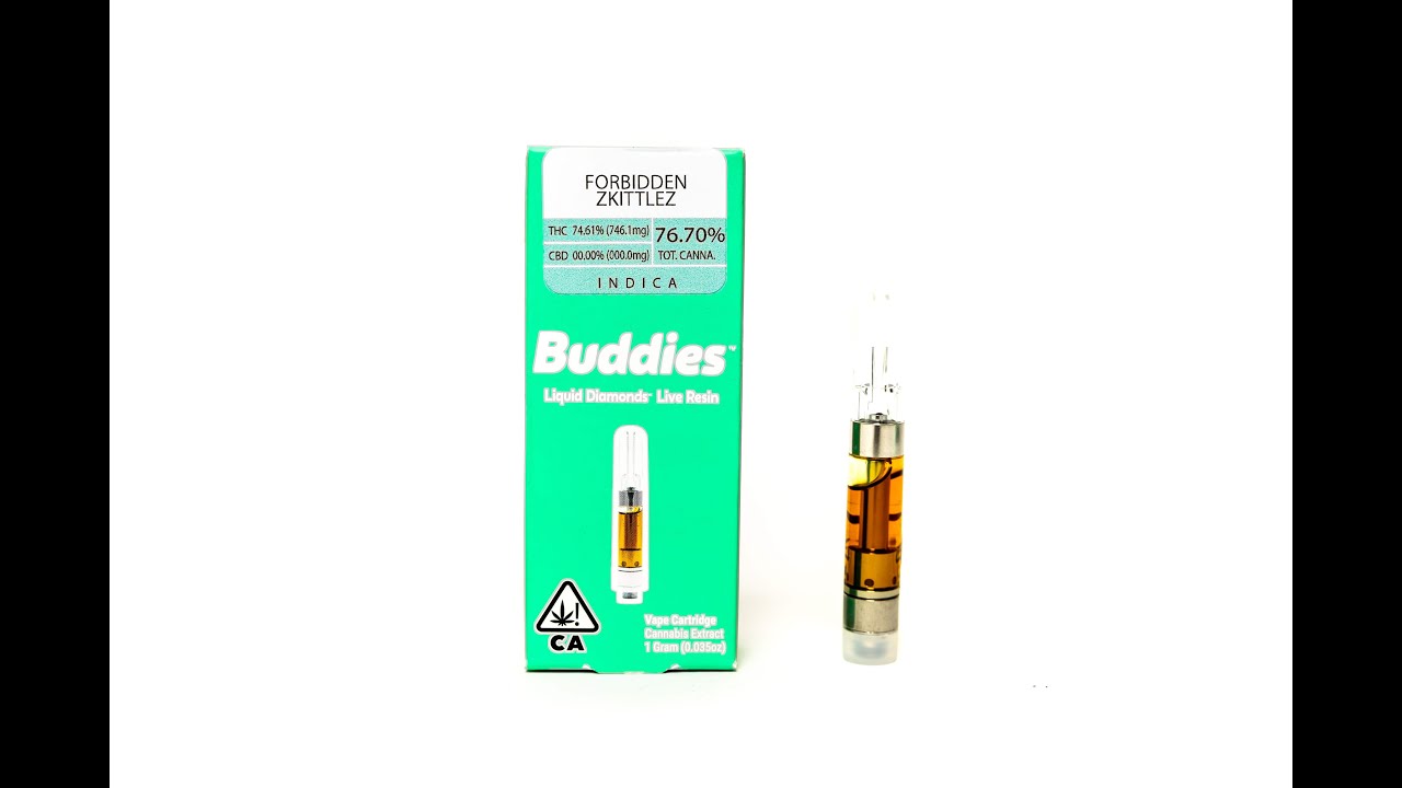 The Forbidden Zkittlez Strain Review Ft.  Buddies Brand Liquid Diamonds Live Resin 1G Vape Cartridge