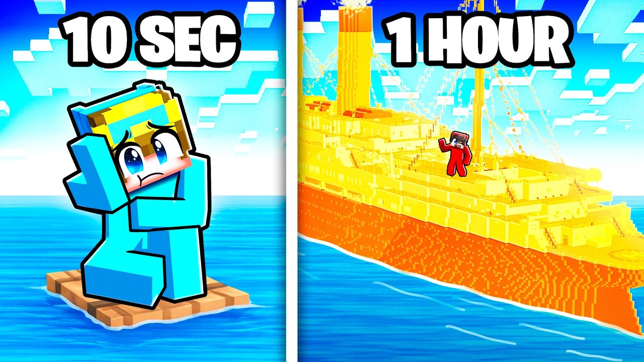 10 Seconds vs 1 Hour CRUISE SHIP Build Challenge!