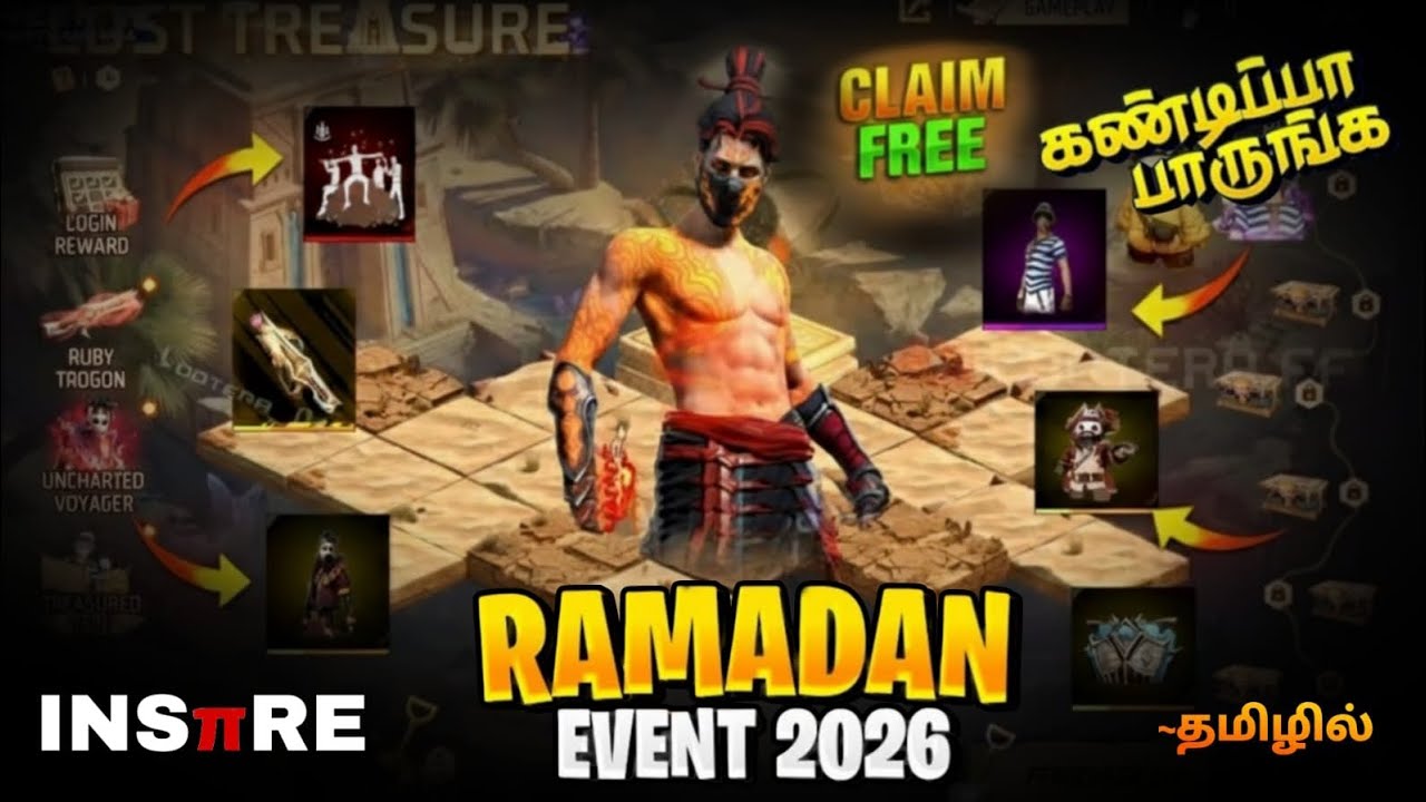 🫨Lost Treasure Event Free Rewards 😎🔥I Ramadan Event All Free Rewards l Free Fire New Event Tamil