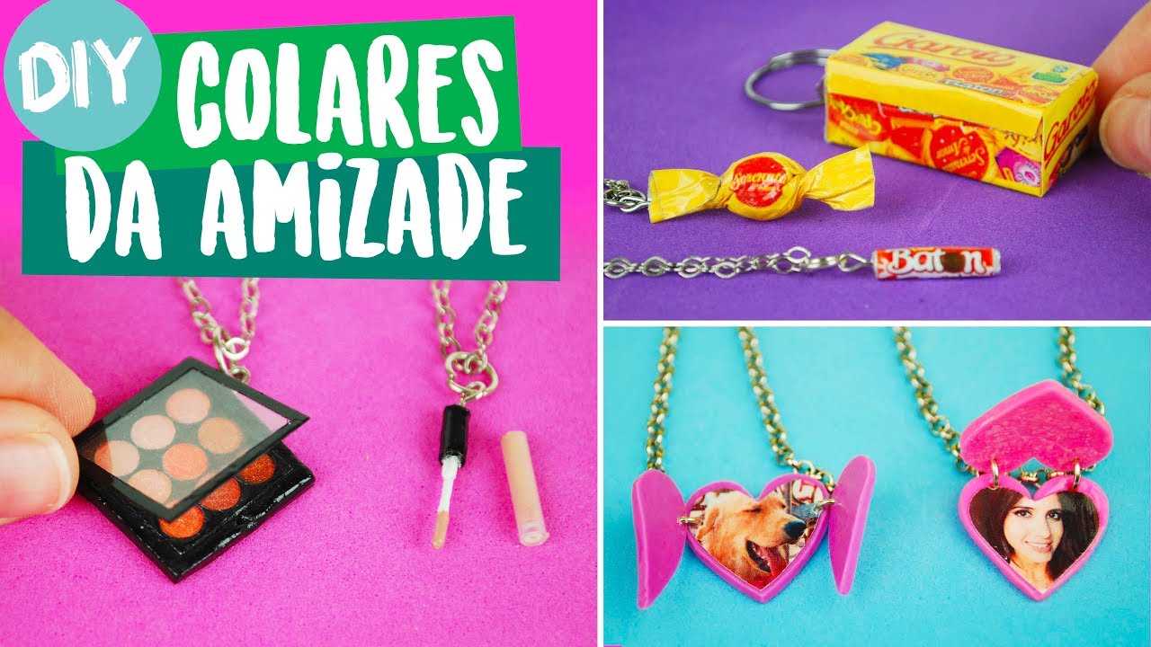 DIY COLAR DA AMIZADE: Mini Maquiagem e +! Por Isabelle Verona! #dolls #amigasyoutubers Ep. 3