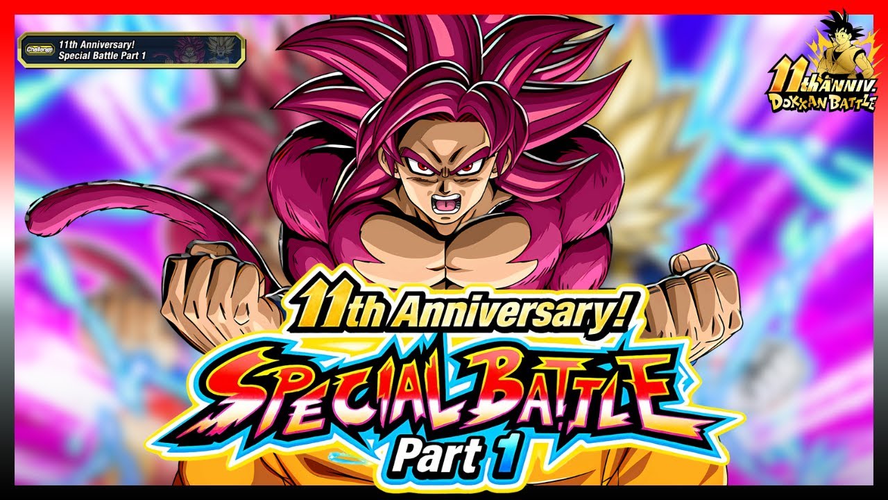 (no sound) SUPER BATTLE 11TH ANNIVERSARY DOKKAN BATTLE STAGE VS DAIMA SSJ4 GOKU